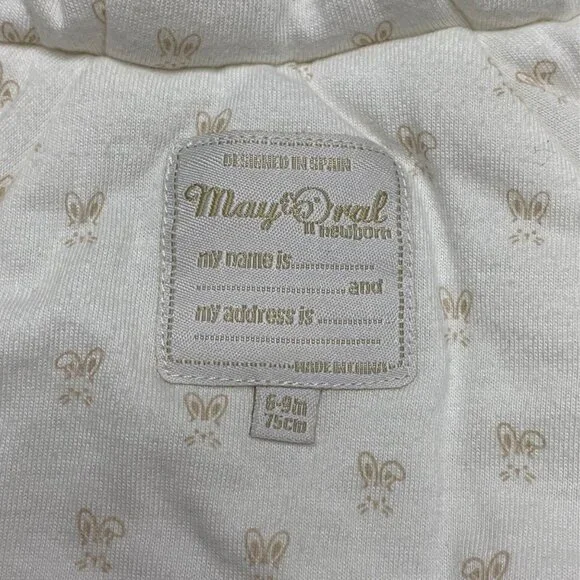 MAYORAL Baby Winter Coat Girls 6-9 Months Bunny Ears White Hooded Infant Jacket - Picture 11 of 12